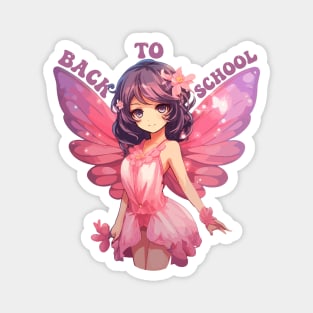 Magical Back to School Pink Fairy Anime Magnet