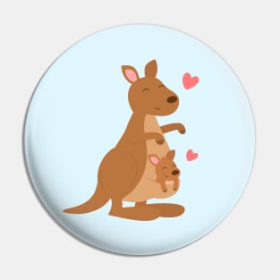 Cute Mom Kangaroo And Joey Pin