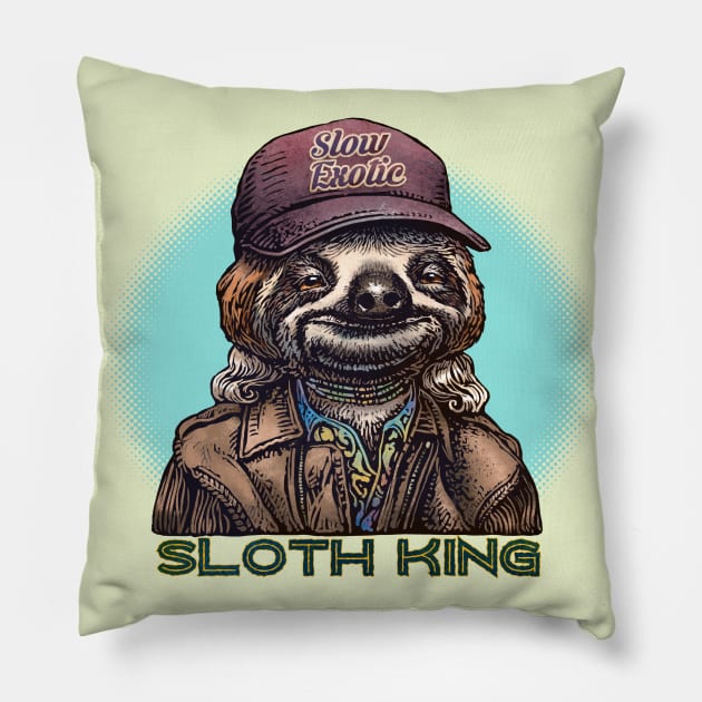 Sloth King Pillow by ChetArt