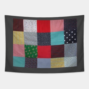 unique and quirky vintage fabric colorful cottagecore patchwork Tapestry