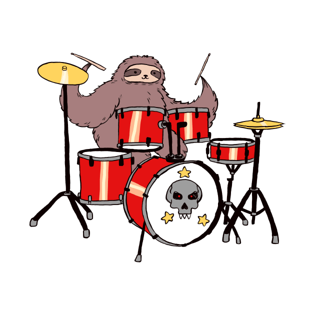 Drum Set Sloth by saradaboru