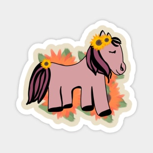 Pony with sunflowers Magnet