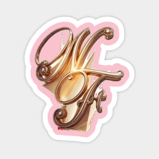 Artistic Alphabet Rendering of the Letters "N & F, t is Nature Tittle Magnet