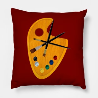 Artist Paint Pallette and Brushes Pillow