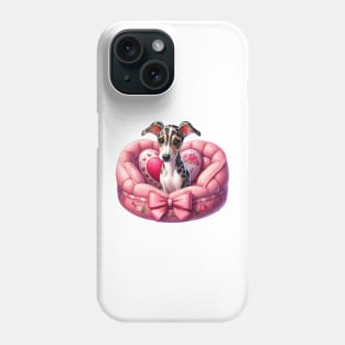 Valentine Greyhound Dog in Bed Phone Case