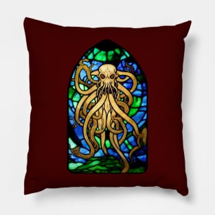 Stained Glass Cthulhu Pillow