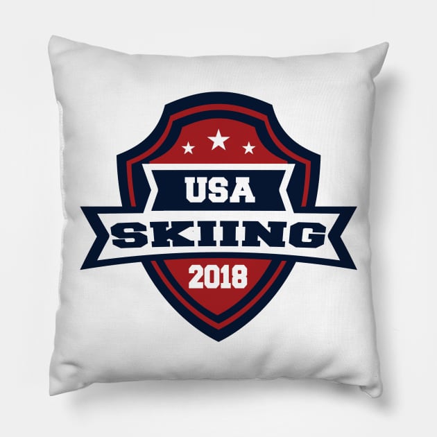 USA Skiing Pyeongchang 2018! Pillow by OffesniveLine