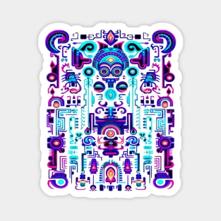 Blacklight Huichol Art Canvas Magnet