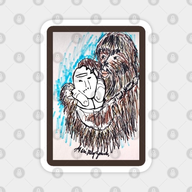 Chewbacca and a storm trooper Magnet by TheArtQueenOfMichigan 