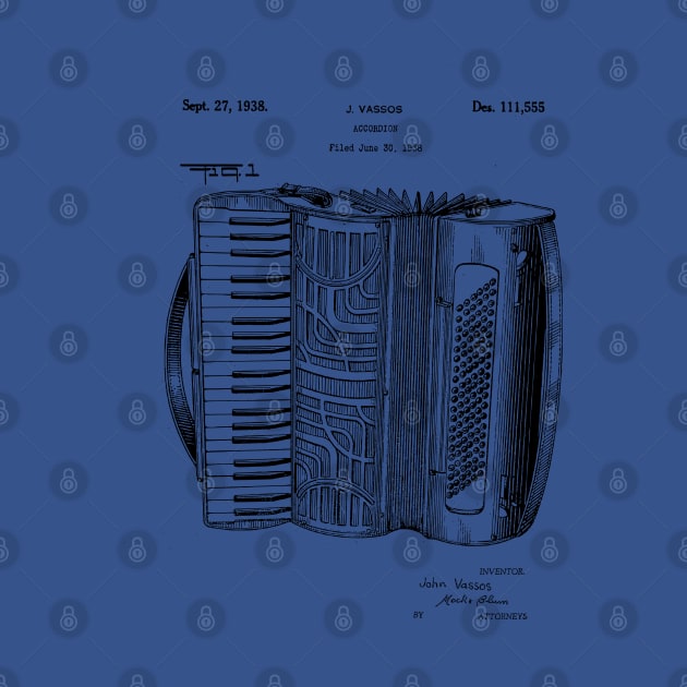 Accordion Blueprint Patent 1938 by MadebyDesign