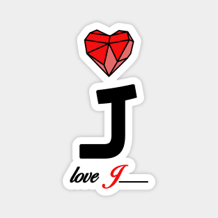 Initial love letter J for valentine Magnet