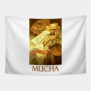 Muse by Alphonse Mucha Tapestry