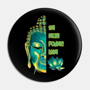 Om Mani Padme Hum Buddha Face Buddhist Mantra Pin