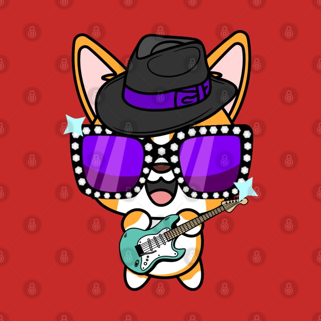 Cute Corgi jamming on the guitair by Pet Station