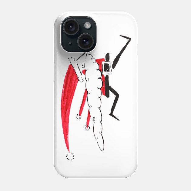 Running Santa Phone Case by Happy Monsters