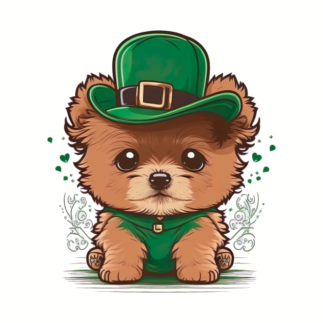 Saint Patrick's day Puppy wear on world animal day too by UmagineArts