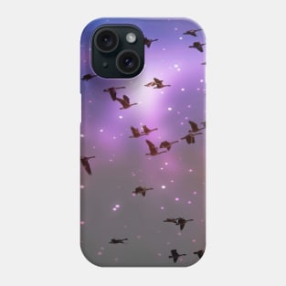 Birds Flying In Space T-shirt Phone Case