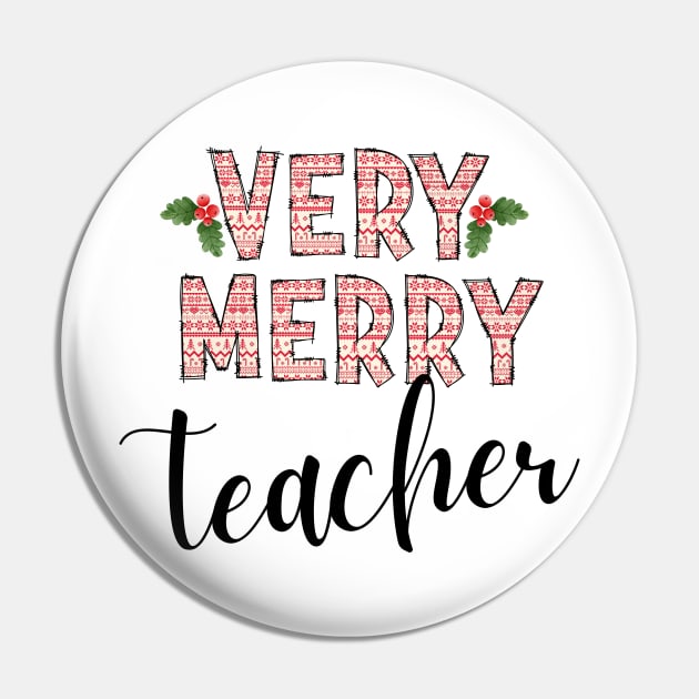 Very Merry Teacher Pin by Curio Pop Relics