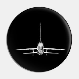 English Electric Lightning jet fighter aircraft rear view monochrome Pin