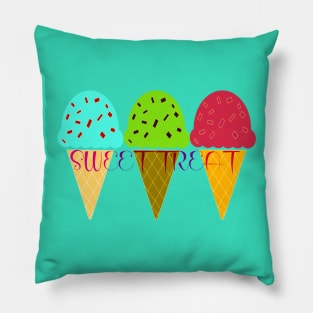 Sweet Treat Colorful Cones Pillow