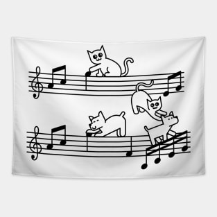 Purfect Cat Dog Music Concert Meow Woof Music Tapestry