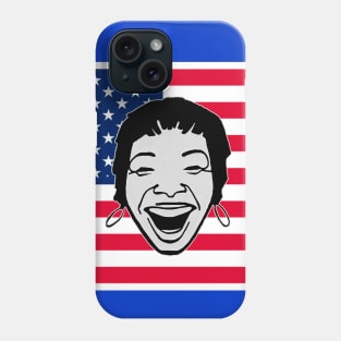 black girl in american flag Phone Case