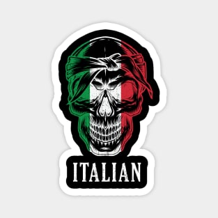 Italy Flag Skull - Cool Italian Culture Grunge Magnet