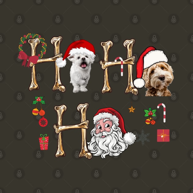 HO HO HO Christmas Dogs Shirt Santa Claus Gift Present by yayashop