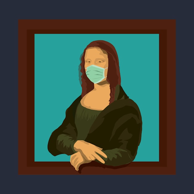 Mona Lisa with mask by AshArt