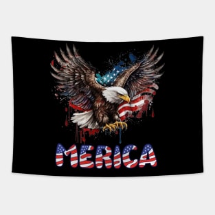 4th Of July Merica Patriotic USA Flag Bald Eagle Vintage Tapestry