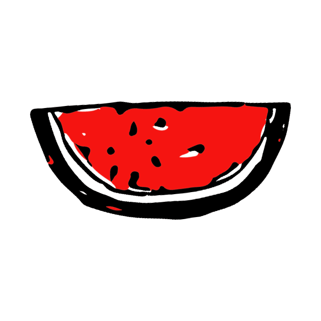 Watermelon Doodle Black by Mijumi Doodles