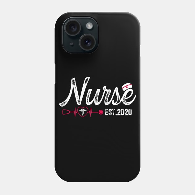 Womens New Nurse Est 2020 Nursing School Graduation Gift Phone Case by neonatalnurse