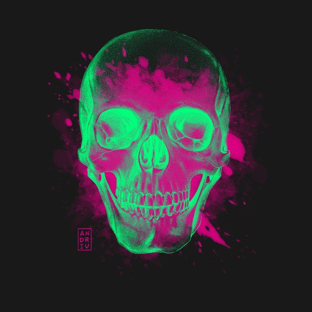 Neon Skull by Andriu