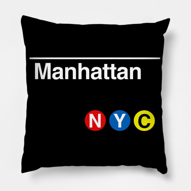 Manhattan Subway Sign Pillow by PopCultureShirts