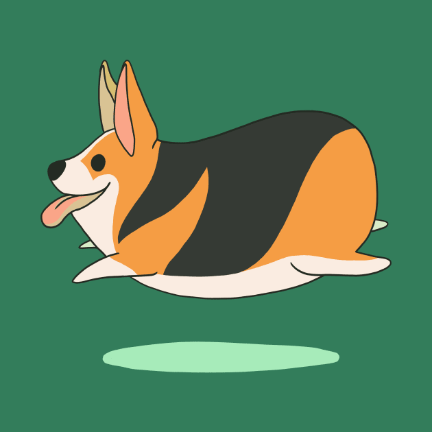 Jumping Corgi by Victoria Hamre