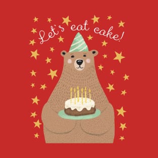 Let's eat Cake! Birthday Bear T-Shirt