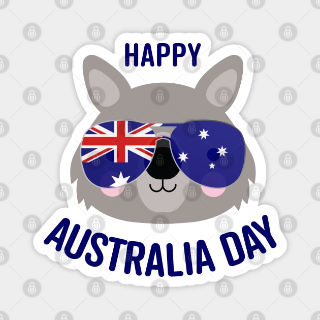 Happy Australia Day - wombat style Magnet by Polyxz Design