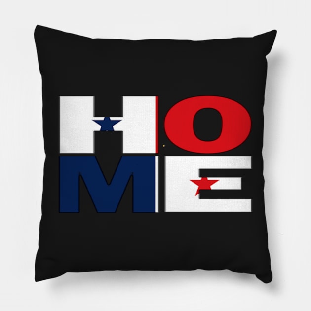 Panama Flag Collection Spelling HOME - Panamanian - Soca Mode Pillow by Soca-Mode