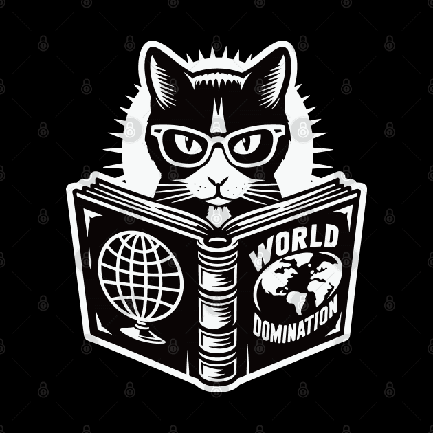 Clever Cat World Domination Plan Geeky Humor by Graphic Duster