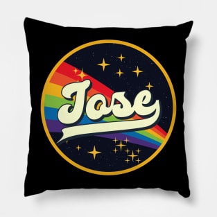 Jose // Rainbow In Space Vintage Style Pillow