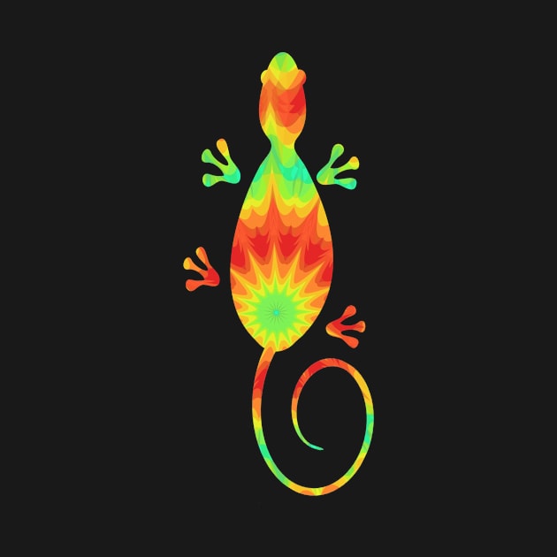 Lizard In Kaleidoscope Colors by PhotoArts