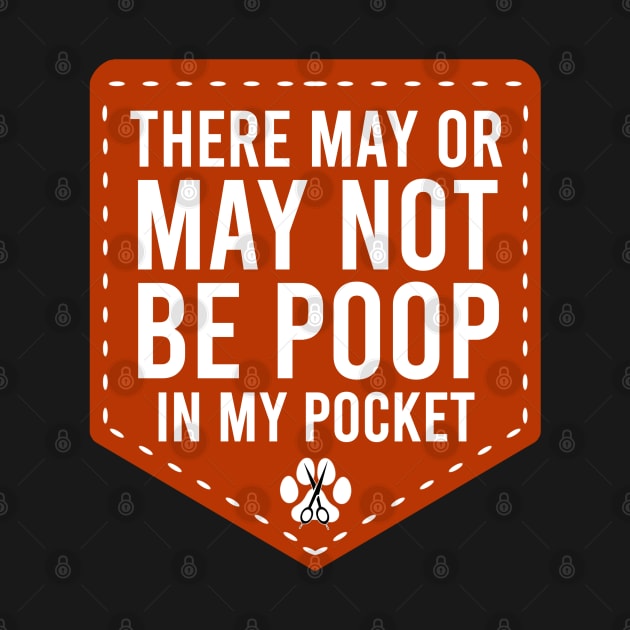 Dog Groomer Poop Pocket, Red and White by Anna.Moore.Art