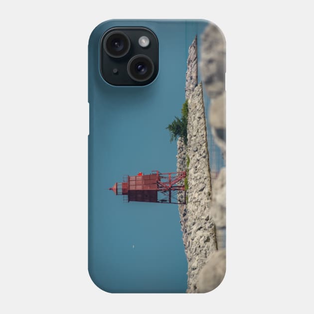 Racine Breakwater Lighthouse Phone Case by Enzwell