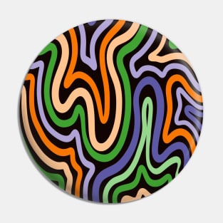 Trick or Treat Halloween Wavy Liquid Lines Pin