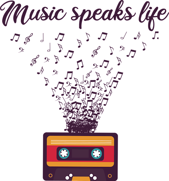 Music speaks life Kids T-Shirt by GlossyArtTees