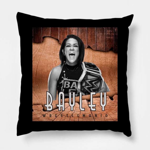 WRESTLEMANIA BAYLEY Pillow by adunntoval