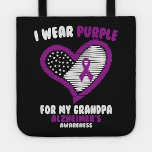 Alzheimers Awareness - I Wear Purple For My Grandpa Tote