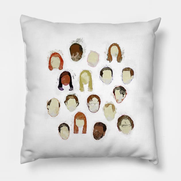 the office michael scott dwight minimal characters Pillow by truefriend