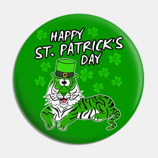 Happy St. Patrick’s Day 2022 Tiger Animal Lover Pin