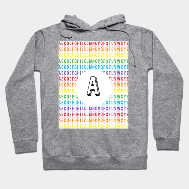 rainbow letter hoodie